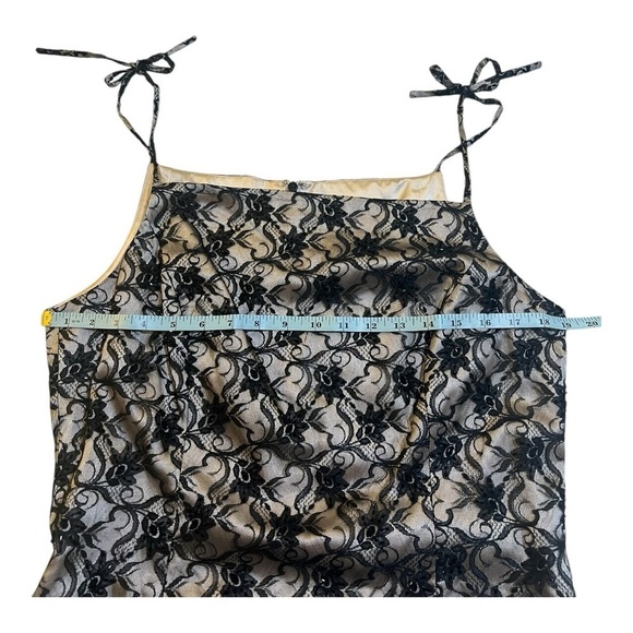 Vintage Drop Waist Pleated Lace Black & Cream Dress - Picture 11 of 16